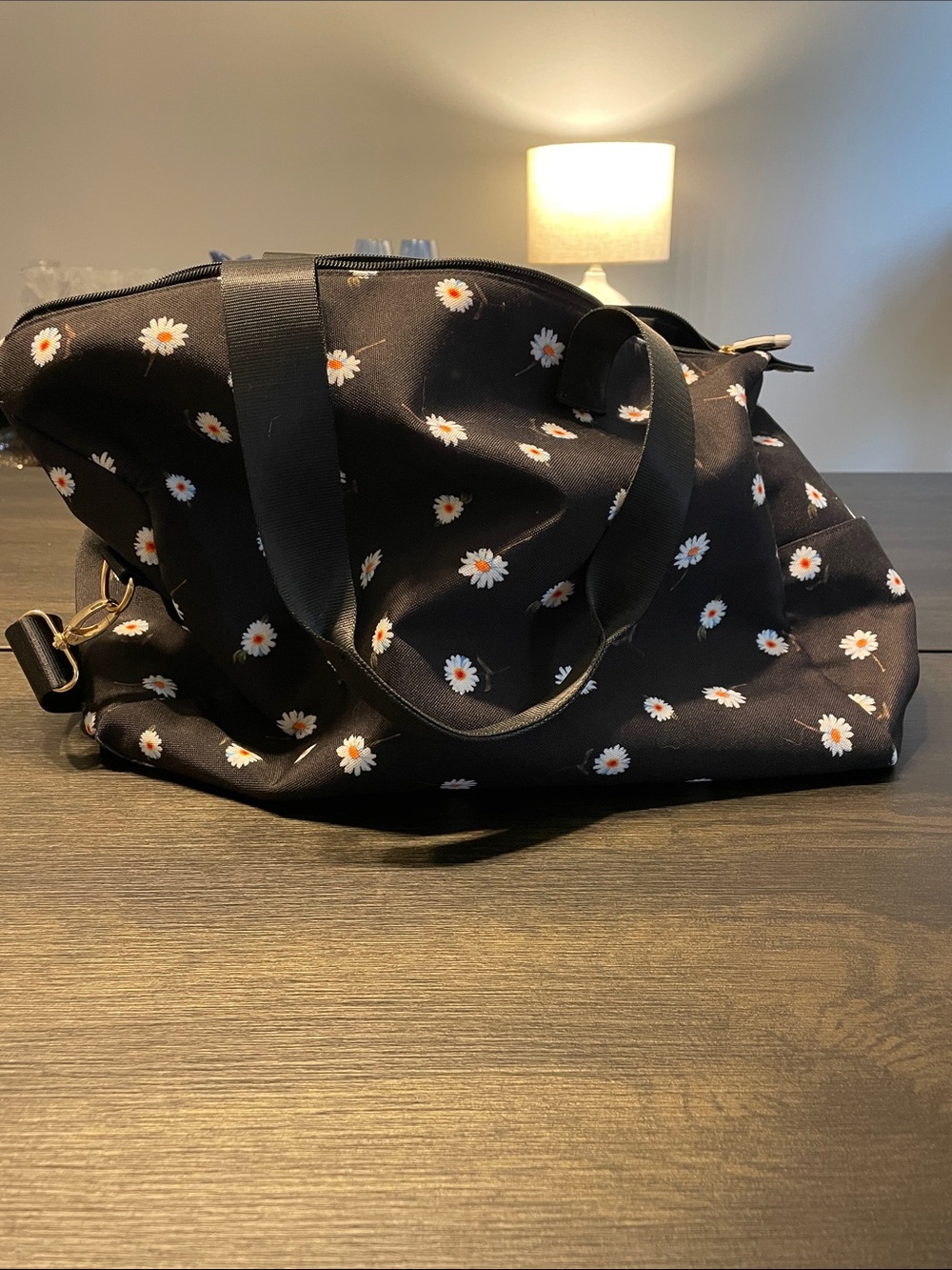 Alice + Olivia Black Daisy Weekend Duffle